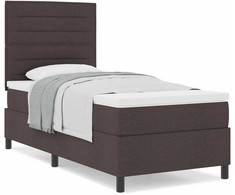 Kiemas lova su čiužiniu Tamsiai rudas 100 x 200 cm audinys