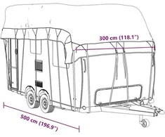 Karavano stogo dangtis, pilkas, 500x300cm, neaustinis audinys