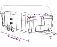 Karavano stogo dangtis, pilkas, 700x300cm, neaustinis audinys
