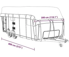 Karavano stogo dangtis, pilkas, 800x300cm, neaustinis audinys