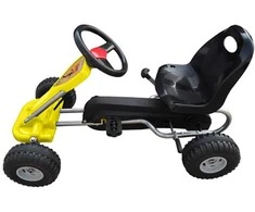 Kartingas, minamas pedalais, geltonas