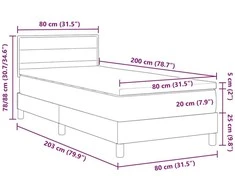 Kiemas lova su pagalve Šviesiai pilka 80 x 200 cm audinys