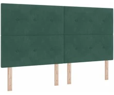 Kiemas lova su čiužiniu Tamsiai žalia 180 x 200 cm Aksomas