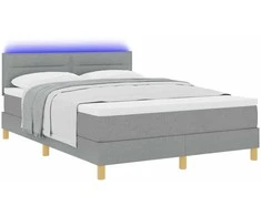 LED Čiužinio Lova Šviesiai pilka 140 x 190 cm audinys
