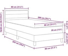 Kiemas lova su pagalve Tortora 80 x 200 cm audinys