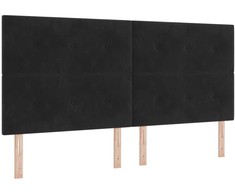 Kiemas lova su galvūgalio Juoda 200 x 200 cm Aksomas
