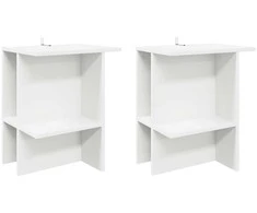 Kavos staliukas 2 pcs Balta 40 x 30 x 49 cm Apdirbta mediena