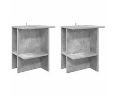Kavos staliukas 2 pcs Betono pilka 40 x 30 x 49 cm
