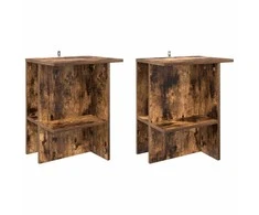 Kavos staliukas 2 pcs Dūminio ąžuolo 40 x 30 x 49 cm