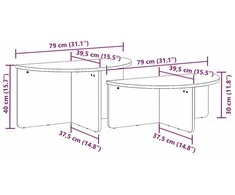 Kavos staliukas 2 pcs Natūrali Pušies masyvas