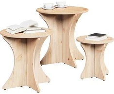 Kavos staliukas 3 pcs Natūrali