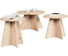 Kavos staliukas 3 pcs Natūrali