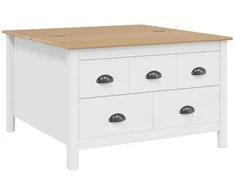 Kavos staliukas HILL Balta ir medaus ruda 79.5 x 79.5 x 49 cm