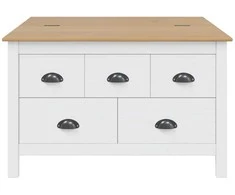 Kavos staliukas HILL Balta ir medaus ruda 79.5 x 79.5 x 49 cm