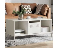 kavos staliukas baltas 101,5x50x43,5cm šaltai valcuotas plienas