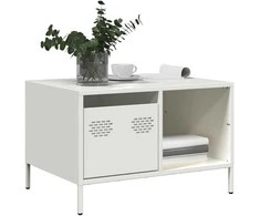 kavos staliukas baltas 68,5x50x43,5 cm šaltai valcuotas plienas