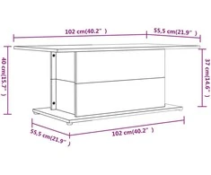 Kavos staliukas, betono pilkos spalvos, 102x55,5x40cm, MDP