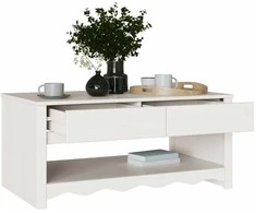 Kavos staliukas su stalčių Drammen Balta 99 x 55 x 45 cm