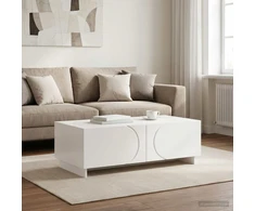 Kavos staliukas Itin blizgi balta 102 x 50,5 x 35 cm