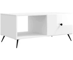 Kavos staliukas Itin blizgi balta 90 x 50 x 40 cm