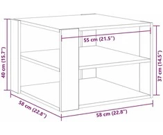 Kavos staliukas Juodas Ąžuolas 58 x 58 x 40 cm Dirbtinė mediena