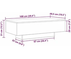 Kavos staliukas Juodas ąžuolas 100 x 49,5 x 31 cm