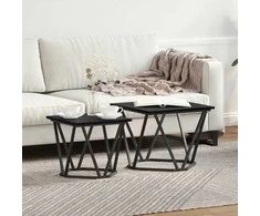 Šoninių staliukų komplektas 2 pcs juoda ąžuolo 50 x 50 x 40 cm