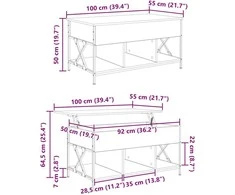Kavos staliukas Senovinis medis 100 x 55 x 48.5 cm