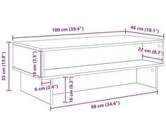 Kavos staliukas Senas medis 100 x 46 x 35 cm Apdirbta mediena