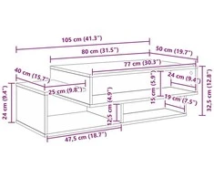 Kavos staliukas Senas medis 105 x 50 x 32,5 cm Apdirbta mediena