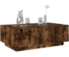 Kavos staliukas su Infinity LED, dūminio ąžuolo, 116x69x40cm