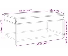 Kavos staliukas su Infinity LED lemputėmis, pilkas, 90x50x41cm
