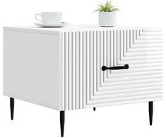 Kavos staliukas su stalčių Itin blizgi balta 49 x 50 x 40 cm