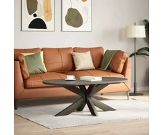 Kavos staliuko koja, voro formos, juoda, 98x58x(42-43) cm, plienas