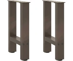 Kavos staliuko kojelės, 2 vnt., 38x(42-43) cm, natūralus plienas