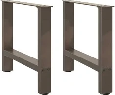 Kavos staliuko kojelės, 2 vnt., 60x(42-43) cm, natūralus plienas