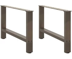 Kavos staliuko kojelės, 2 vnt., 70x(42-43) cm, natūralus plienas
