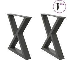 Kavos staliuko kojos, 2 vnt., antracito spalvos, 50x(42-43,3) cm, plienas