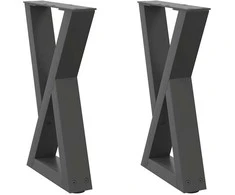 Kavos staliuko kojelės, 2 vnt., antracito spalvos, 28x(42-43,3) cm, plienas