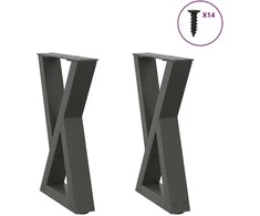 Kavos staliuko kojelės, 2 vnt., antracito spalvos, 28x(42-43,3) cm, plienas