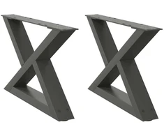 Kavos staliuko kojelės, 2 vnt., antracito spalvos, 60x(30-31,3) cm, plienas