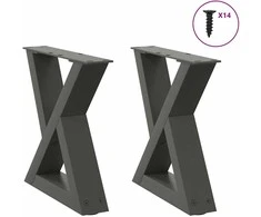 Kavos staliuko kojos, 2 vnt., antracito spalvos, 40x(30-31,3) cm, plienas