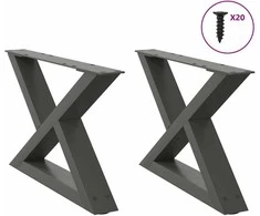 Kavos staliuko kojos, 2 vnt., antracito spalvos, 50x(30-31,3) cm, plienas
