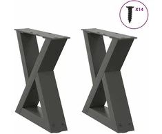Kavos staliuko kojos, 2 vnt., antracito spalvos, 30x(30-31,3) cm, plienas