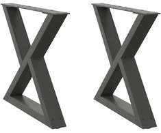 Kavos staliuko kojos, 2 vnt., antracito spalvos, 50x(42-43,3) cm, plienas