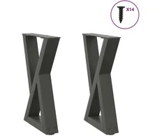 Kavos staliuko kojelės, 2 vnt., antracito spalvos, 38x(42-43,3) cm, plienas