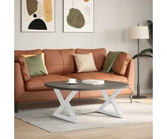 Kavos staliuko kojelės, 2 vnt., baltos, 70x(42-43,3) cm, plienas