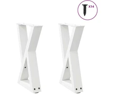 Kavos staliuko kojelės, 2 vnt., baltos, 28x(42-43,3) cm, plienas