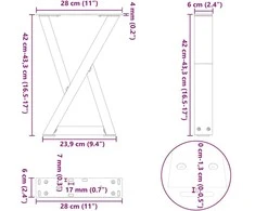 Kavos staliuko kojelės, 2 vnt., baltos, 28x(42-43,3) cm, plienas