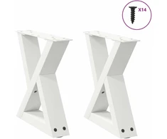 Kavos staliuko kojelės, 2 vnt., baltos, 30x(30-31,3) cm, plienas
